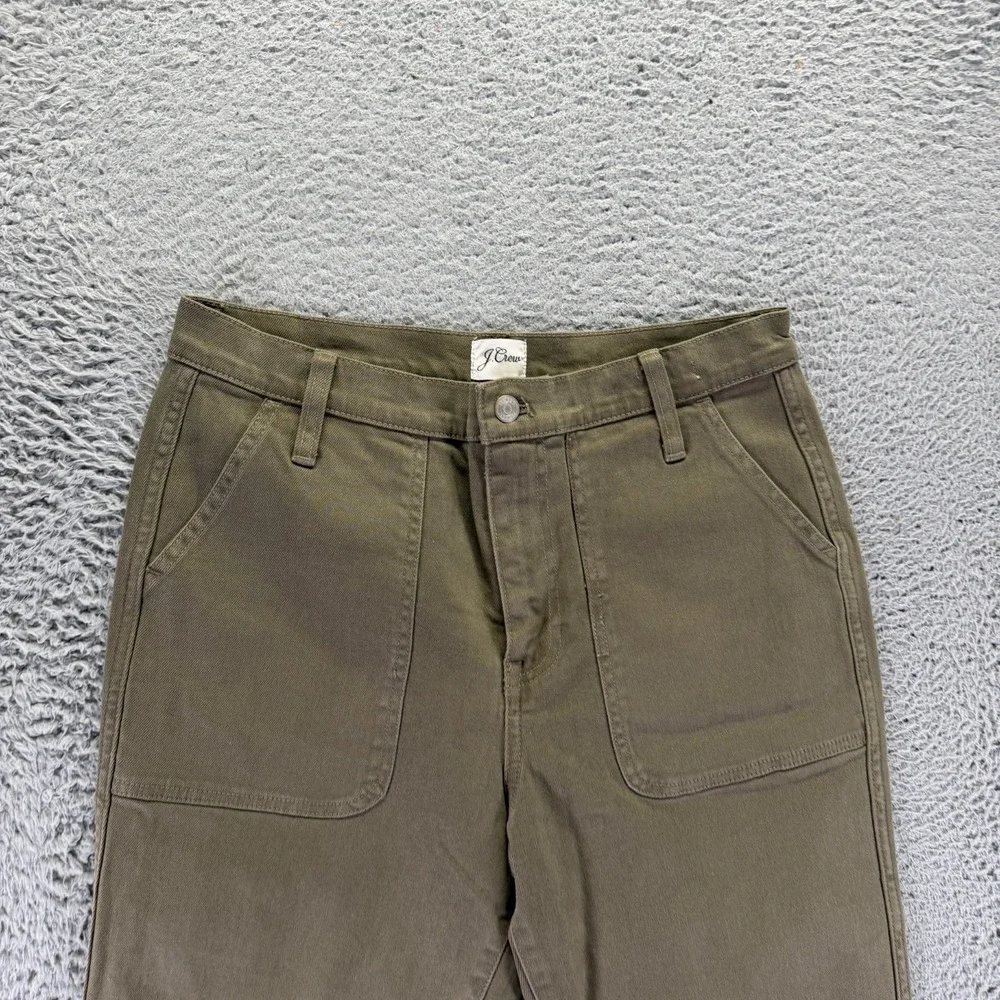 J.Crew Jeans Womens 28x23 Green Cotton Denim Straight Leg Cropped Travel Stretch
